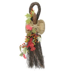 Northlight 24" Autumn Oak Leaves, Acorns, And Berries Thanksgiving Harvest Artificial Teardrop Swag - Unlit