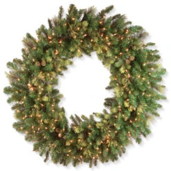48" Carolina Pine Wreath With Clear Lights