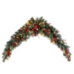 Christmas Central 72" Pre-Lit Artificial Christmas Mantel Swag, Clear Lights