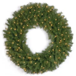 Christmas Central Pre-Lit Norwood Fir Artificial Christmas Wreath, 36-Inch, Clear Lights