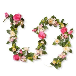 Christmas Central 72” Flower Decorated Artificial Garland