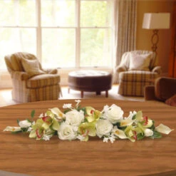Christmas Central 28" White Rose & Calla Lily Swag -Best Christmas Decoration Store dnat ras 477814a 1 4 94612.1631812642