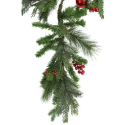 6.5' X 30" Red Berry And Ball Ornament Mixed Pine Artificial Christmas Garland - Unlit -Best Christmas Decoration Store ickerman g120517 03 07330.1599272160