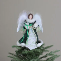 Kurt Adler 12" Fiber Optic Luck Of The Irish Angel In Shamrock Dress Christmas Tree Topper -Best Christmas Decoration Store ksa ul1075 4 70837.1588406578
