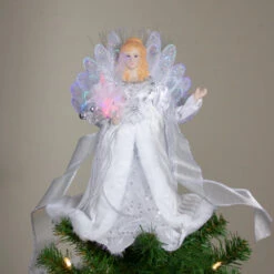Kurt Adler 12" Silver And White LED Lighted Fiber Optic Angel Christmas Tree Topper -Best Christmas Decoration Store ksa ul1084 6 44541.1588415246