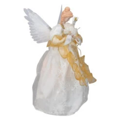 Kurt Adler 14.5" Gold And Ivory Pre-Lit Angel Christmas Tree Topper - Clear Lights -Best Christmas Decoration Store ksa ul2173 2 19039.1588415717