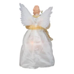 Kurt Adler 14.5" Gold And Ivory Pre-Lit Angel Christmas Tree Topper - Clear Lights -Best Christmas Decoration Store ksa ul2173 3 53129.1588415717