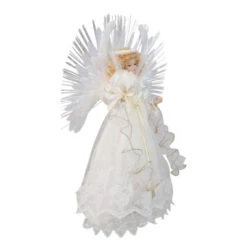 Kurt Adler 14" Lighted White Fiber Optic Floral Angel Christmas Tree Topper - Multi-Color LED Lights -Best Christmas Decoration Store ksa ul2212led 3 35744.1588402557