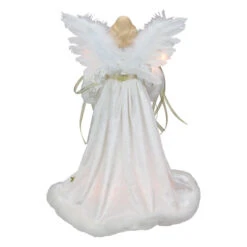 Kurt Adler 16" Lighted Ivory And Gold Angel Christmas Tree Topper - Clear Lights - UL2216 -Best Christmas Decoration Store ksa ul2216 2 45997.1588402549