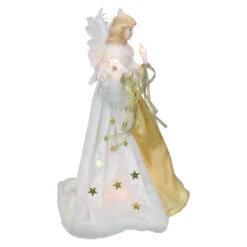 Kurt Adler 16" Lighted Ivory And Gold Angel Christmas Tree Topper - Clear Lights - UL2216 -Best Christmas Decoration Store ksa ul2216 3 93903.1588402550