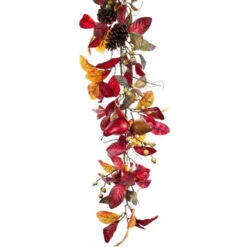 Melrose 5' X 9.5" Red And Yellow Foliage With Pine Cones Artificial Christmas Garland - Unlit -Best Christmas Decoration Store melrose 60234 3 95301.1665610427