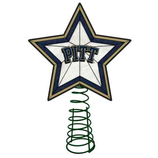 10" Lighted Blue And White Star NCAA Pittsburgh Panthers Christmas Tree Topper