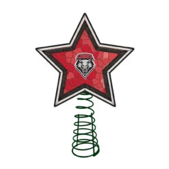 10" Lighted Red And Black Star NCAA New Mexico Lobos Christmas Tree Topper