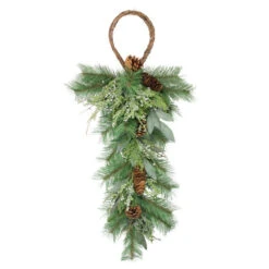 32" Pine And Juniper Artificial Christmas Teardrop Swag - Unlit -Best Christmas Decoration Store napco 26002 3 41781.1603158685