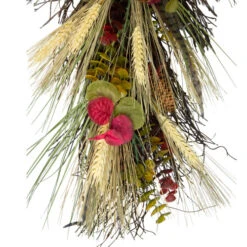 Northlight 24" Autumn Harvest Wheat And Eucalyptus With Feathers Teardrop Swag - Unlit -Best Christmas Decoration Store northlight kji28171 2 26108.1665611926