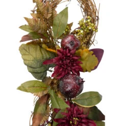 Northlight 28" Autumn Harvest Mums With Pomegranate Autumn Grapevine Teardrop Swag - Unlit -Best Christmas Decoration Store northlight kji28184 1 87197.1588344276