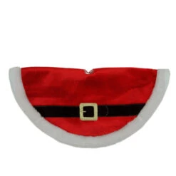 Northlight 20" Traditional Red And White Santa Claus Belt Buckle Mini Christmas Tree Skirt