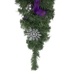 Northlight 24" Pre-Decorated Pink Ball Ornament And Poinsettia Artificial Christmas Teardrop Swag, Unlit -Best Christmas Decoration Store northlight s84820 3 67664.1588353519