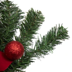Northlight 32" Red Poinsettia Pine Cone And Ball Artificial Christmas Teardrop Swag, Unlit -Best Christmas Decoration Store northlight s84899 3 updated 94375.1660326783