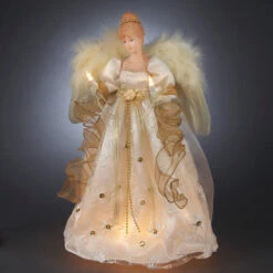 Kurt Adler 16" Lighted Ivory And Gold Angel Christmas Tree Topper - Clear Lights -Best Christmas Decoration Store wg2darq8wkrzbliv2d6u7syrxc17glsm 87693.1588415700