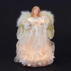 Kurt Adler 12" Divine Ivory Lighted Angel Christmas Tree Topper - Clear Lights -Best Christmas Decoration Store zrivtyteutct8tokef4hpnre3n6mmj4j 75461.1588406625